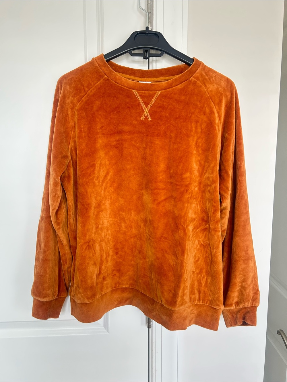 & Other Stories Women’s Rust Orange Velvet Crewneck Sweatshirt